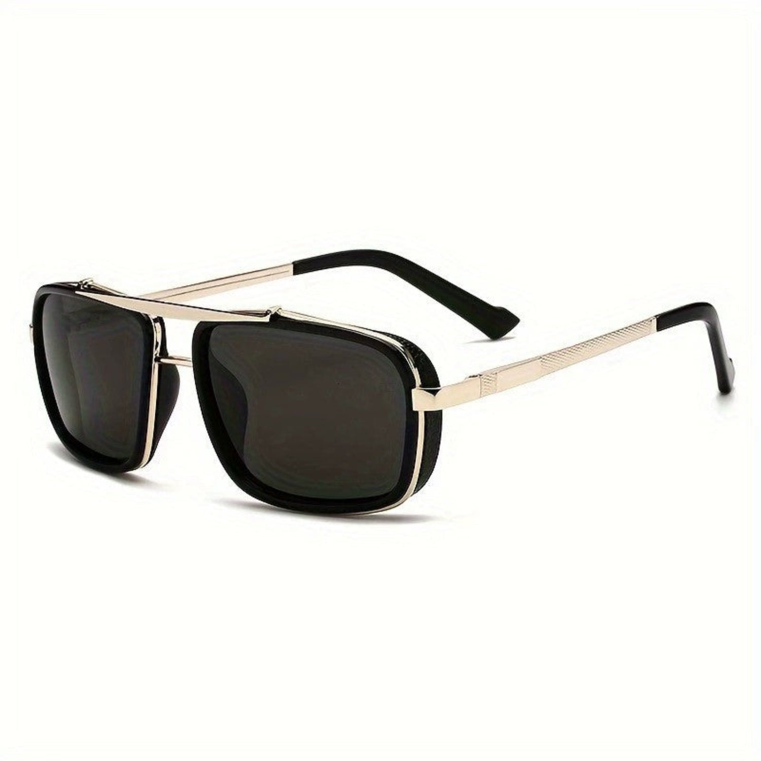 Gold Black Square Shield Sunglasses JLTG0149