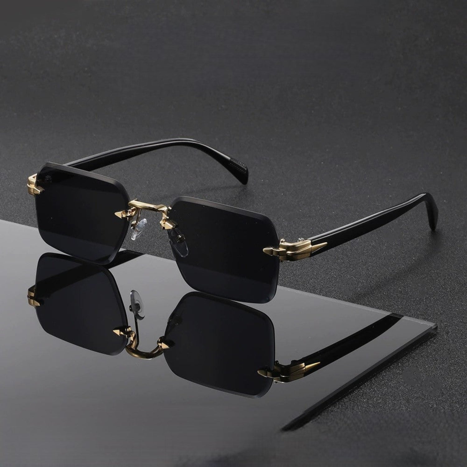 Black Rimless Square Sunglasses JLTG0152