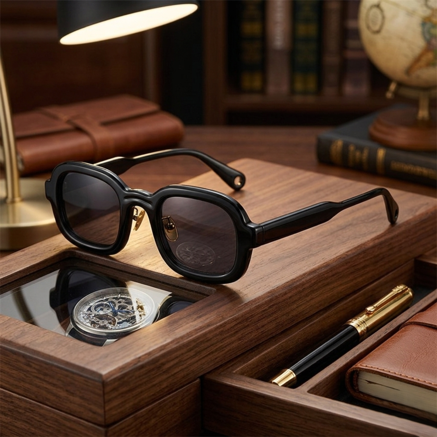Black Smoke Square Sunglasses JLTG0158