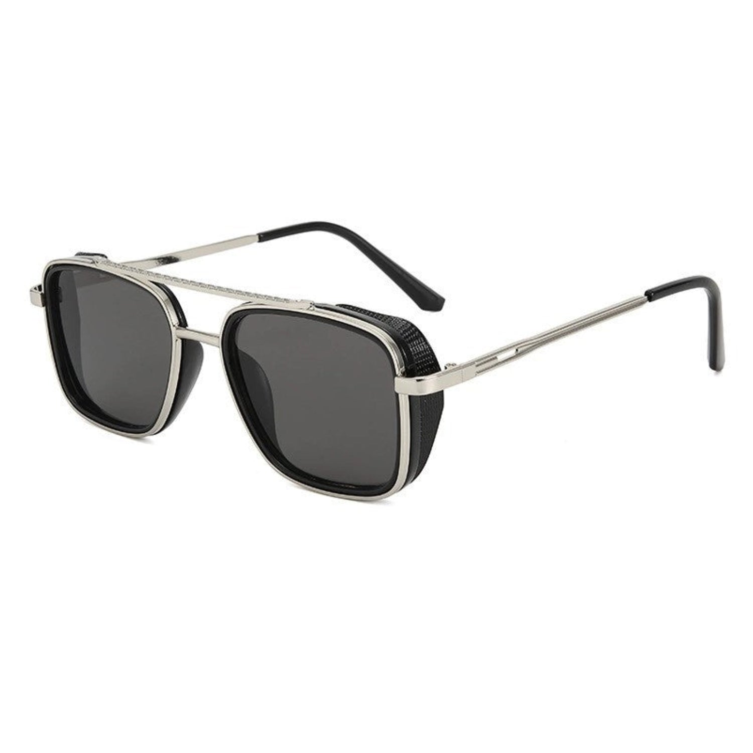 Black Silver Retro Sunglasses JLTG0160