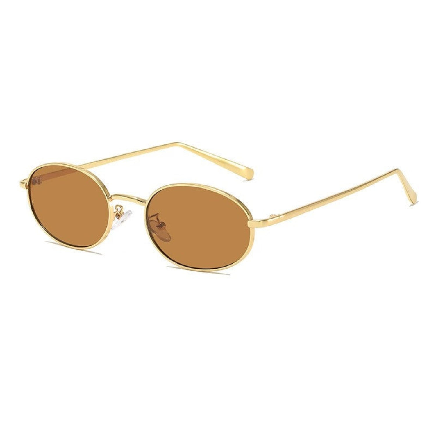 Brown Gold Round Sunglasses JLTG0163