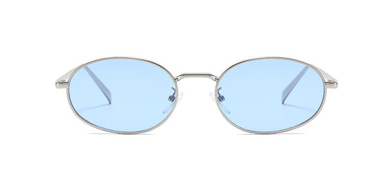 Blue Silver Round Sunglasses JLTG0164