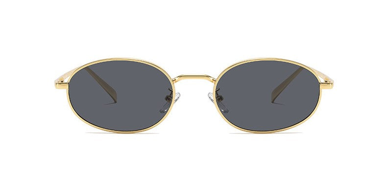 Gold Grey Round Sunglasses JLTG0165