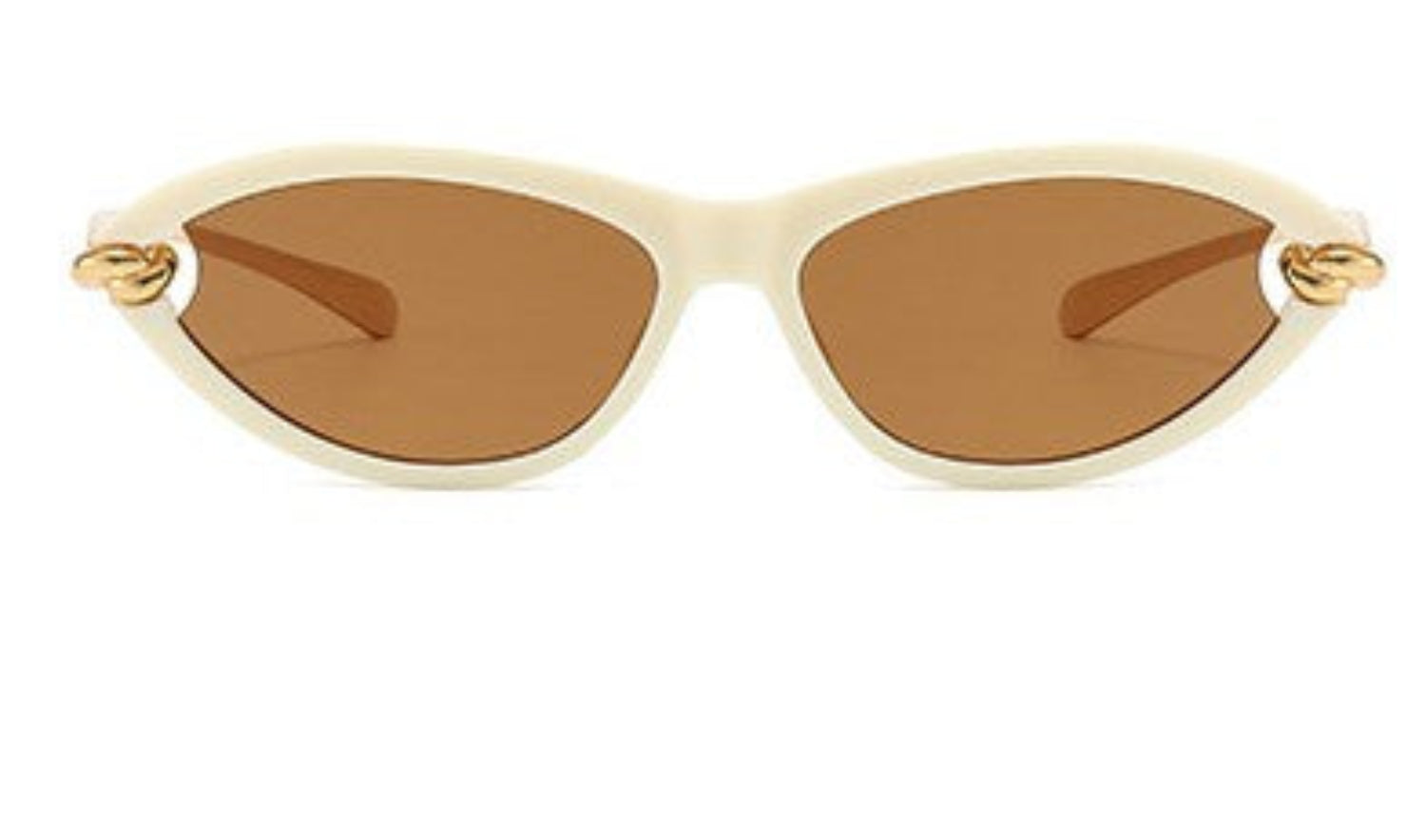 White Cat-Eye Brown Sunglasses JLTG0170