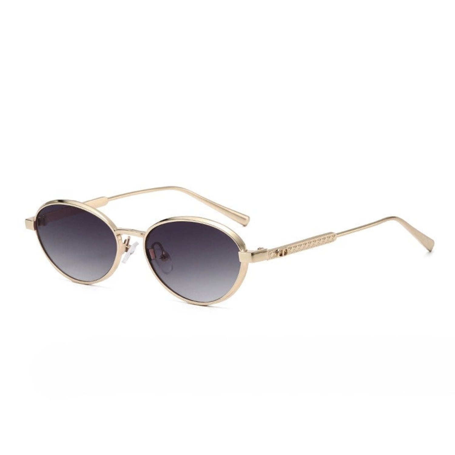 Gold Oval Black Sunglasses JLTG0173