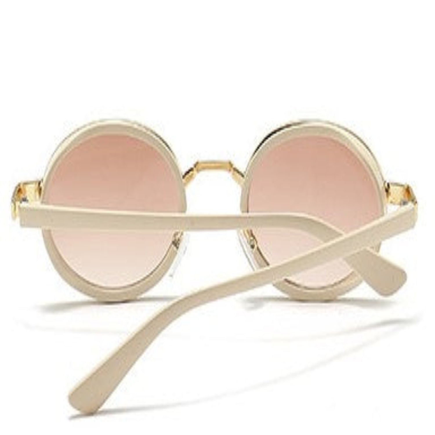 White Round Brown Sunglasses JLTG0177