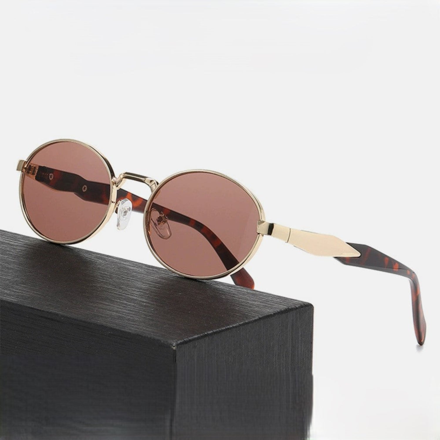Gold Round Brown Sunglasses JLTG0180