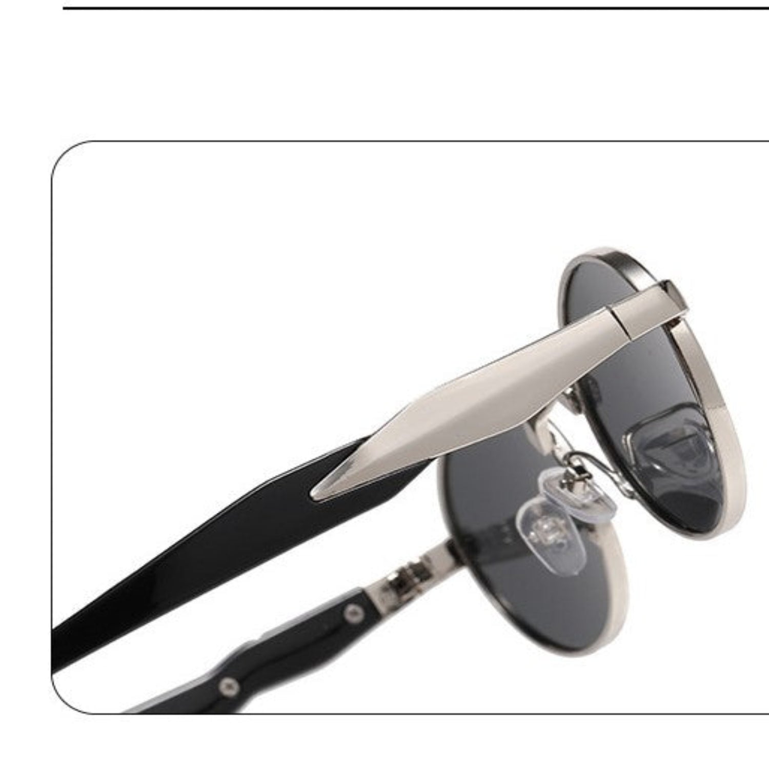 Silver Round Black Sunglasses JLTG0181