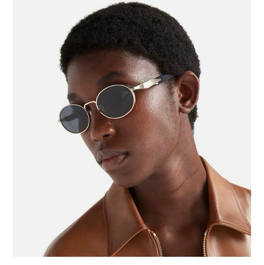Gold Round Black Sunglasses JLTG0182