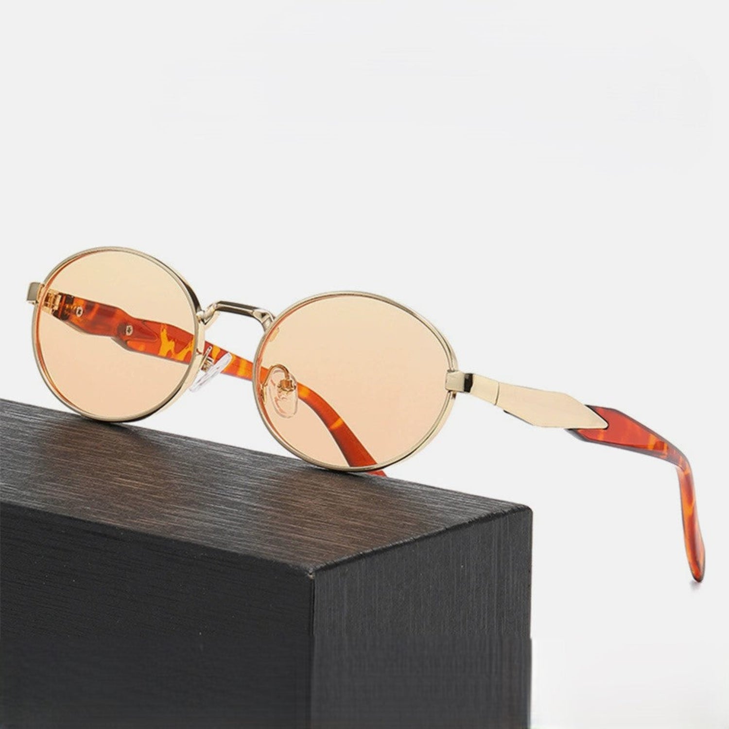 Gold Round Orange Sunglasses JLTG0183