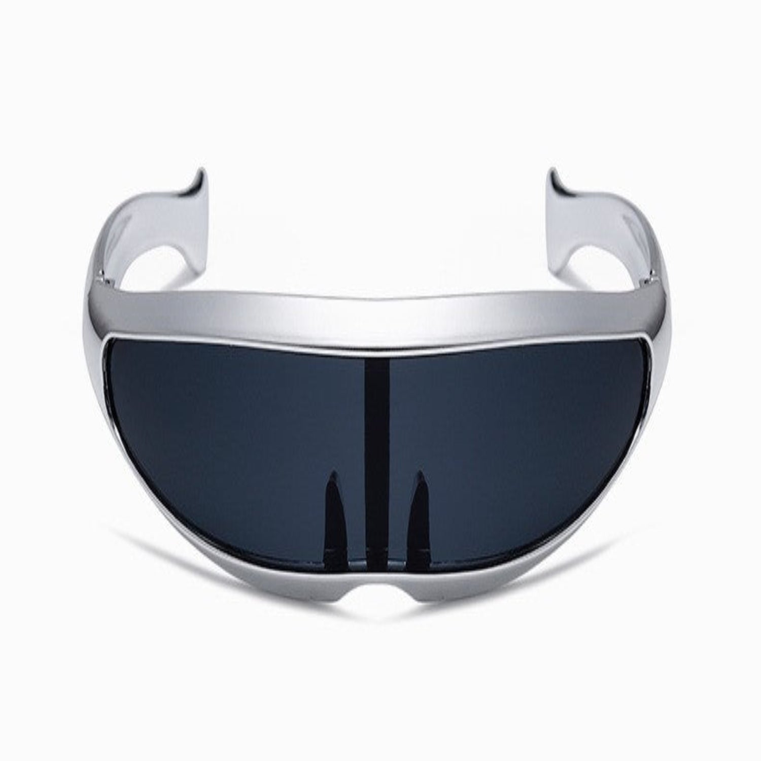 Silver Wraparound Black Sunglasses JLTG0187