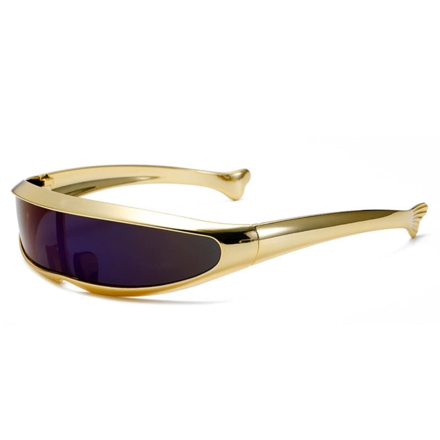 Gold Wraparound Mirror Sunglasses JLTG0192