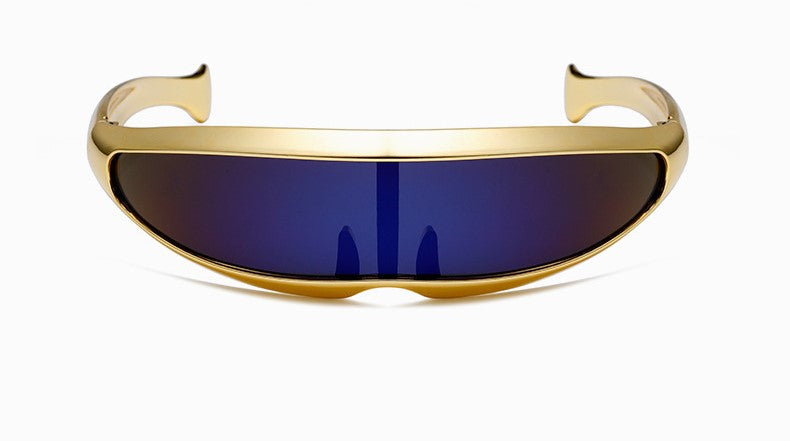 Gold Wraparound Mirror Sunglasses JLTG0192