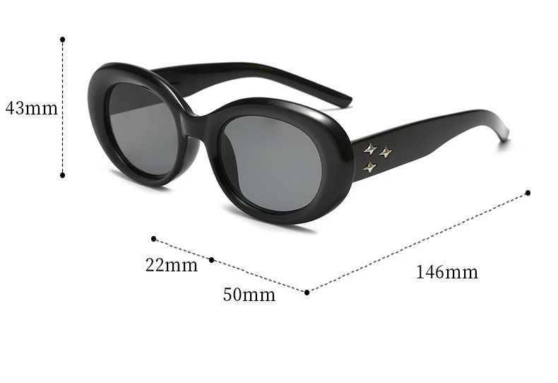 Black Oval Lens Sunglasses JLTG0194