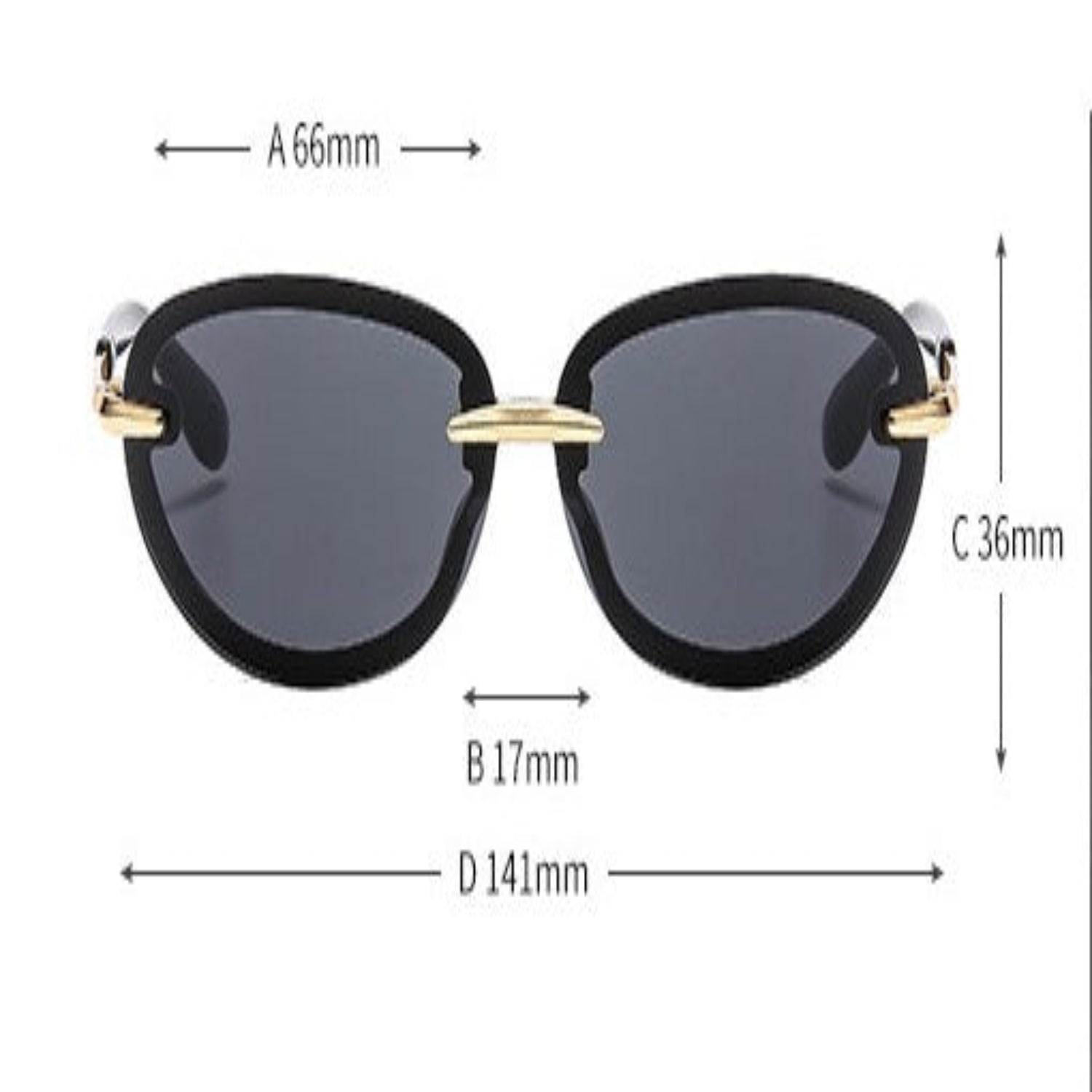 Black Oval Lens Sunglasses JLTG0207