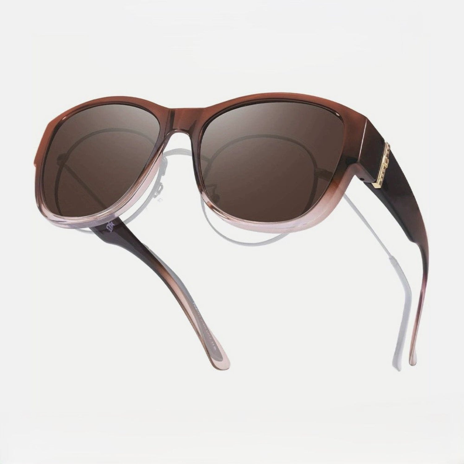Brown Gradient Oversized Square Sunglasses JLTG0210