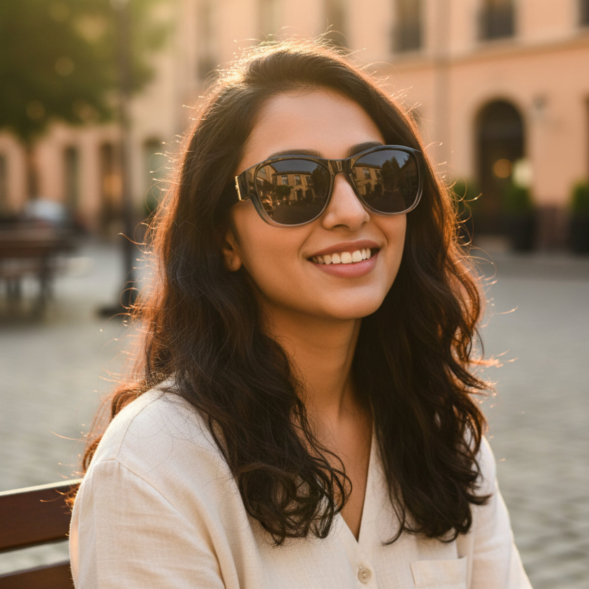 Black Gradient Oversized Square Sunglasses JLTG0213