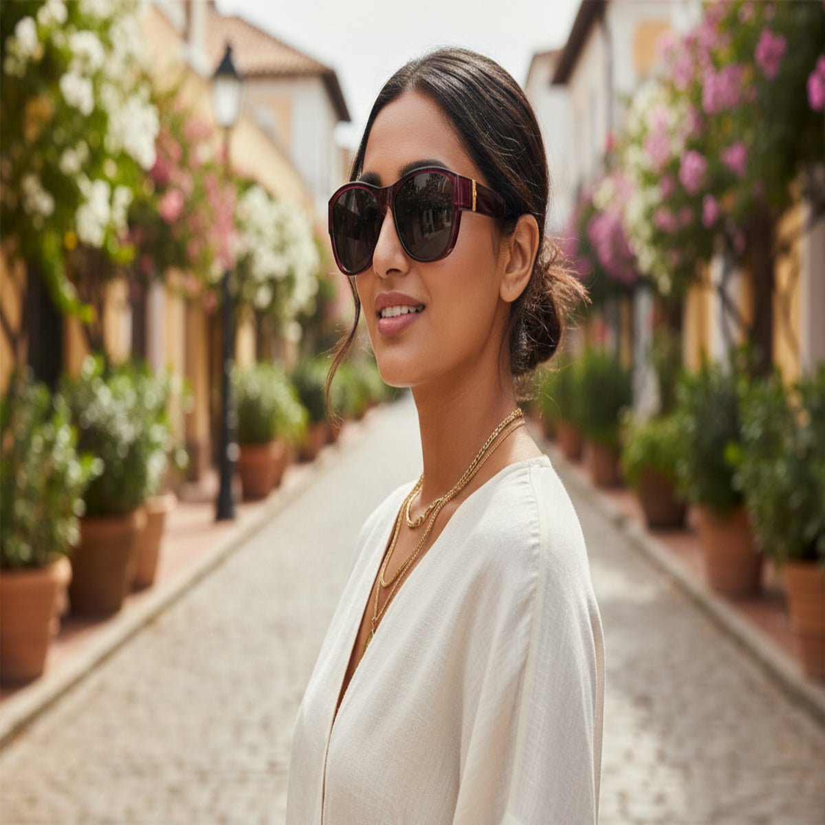 Pink Gradient Oversized Square Sunglasses JLTG0214