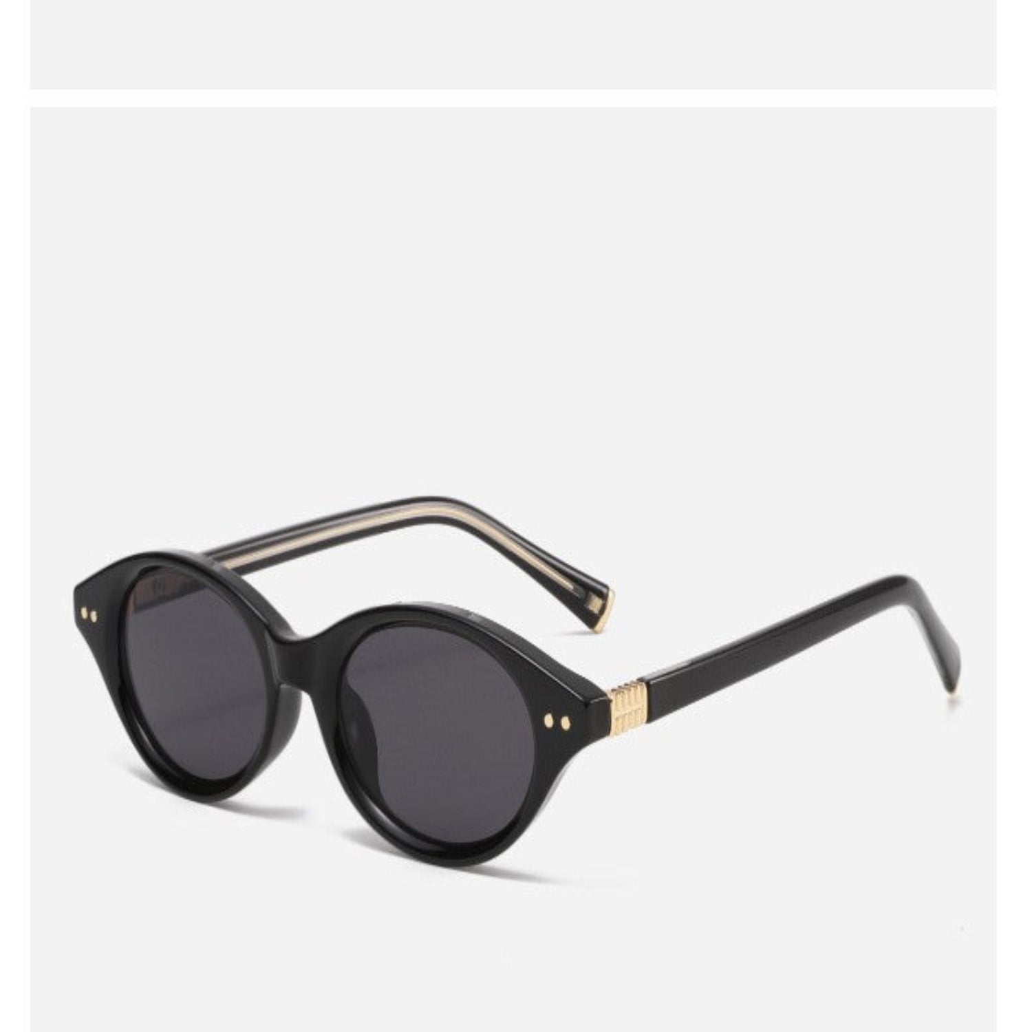 Black and Gold Oval Dual-Tone Sunglasses JLTG0221