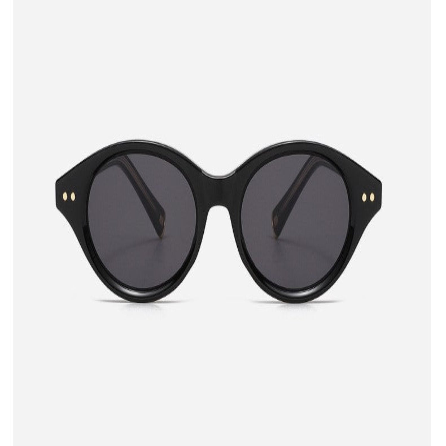 Black and Gold Oval Dual-Tone Sunglasses JLTG0221