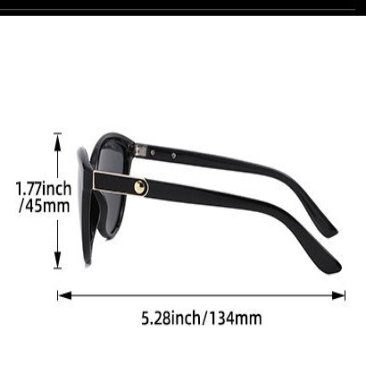 Black Cat-Eye Sunglasses With Pouch & Cloth JLTG0224