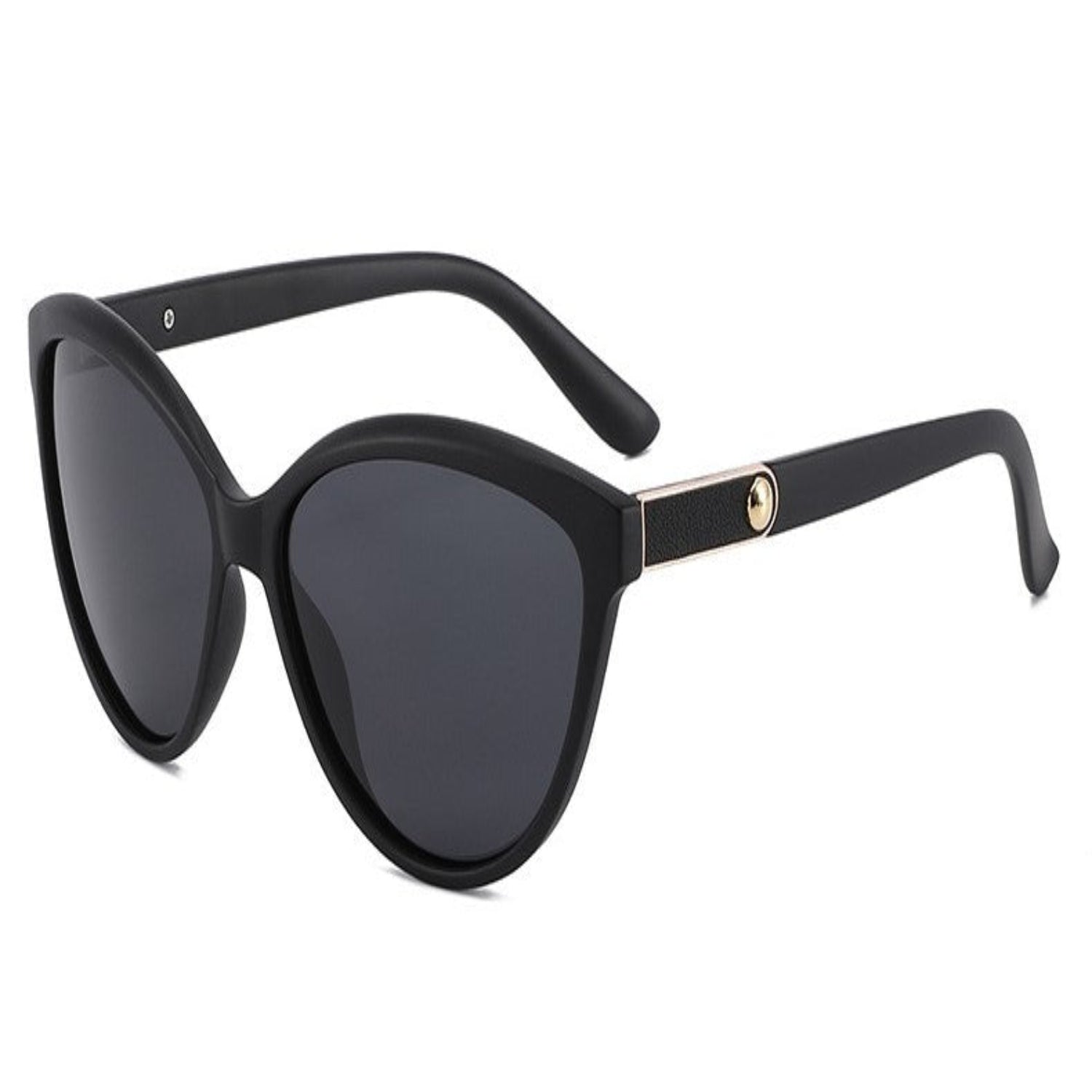 Black Cat-Eye Sunglasses With Pouch & Cloth JLTG0224