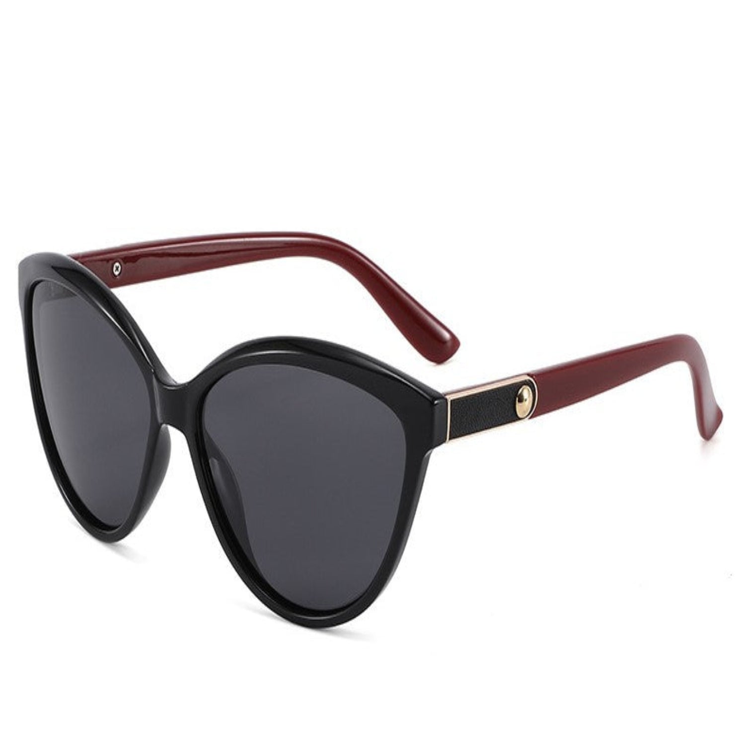 Red Cat-Eye Sunglasses With Pouch & Cloth JLTG0225