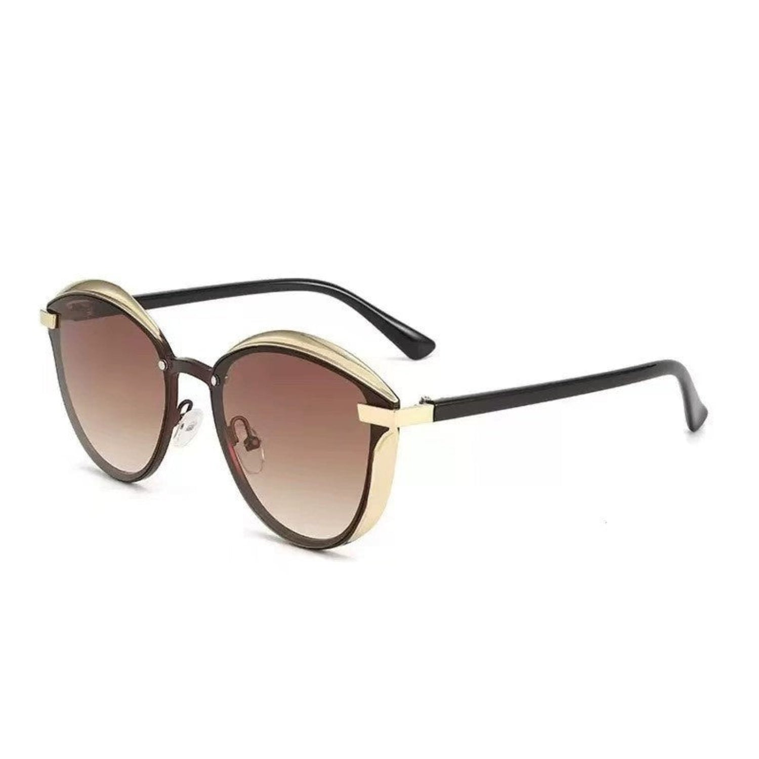 Light Brown Round Gold Sunglasses JLTG0233