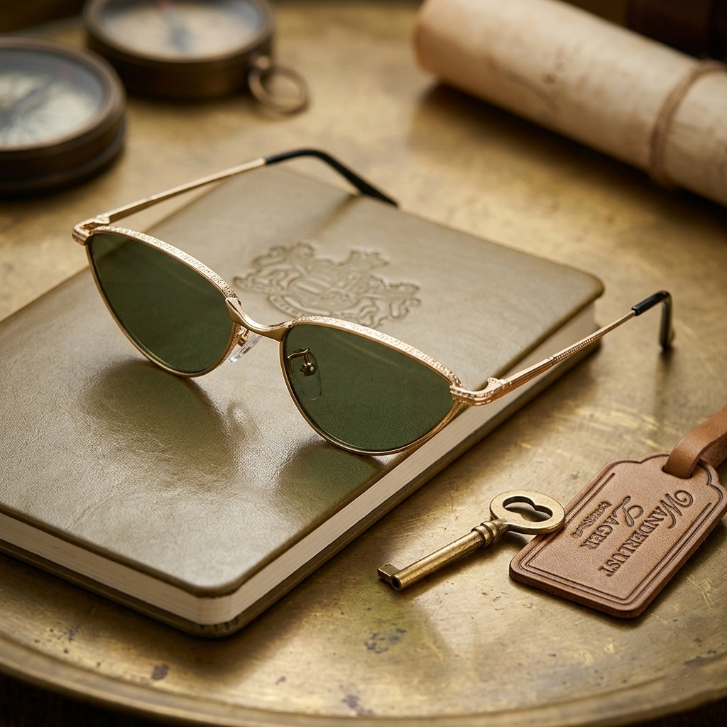 Sleek Green Cat Eye Sunglasses JLTG0239