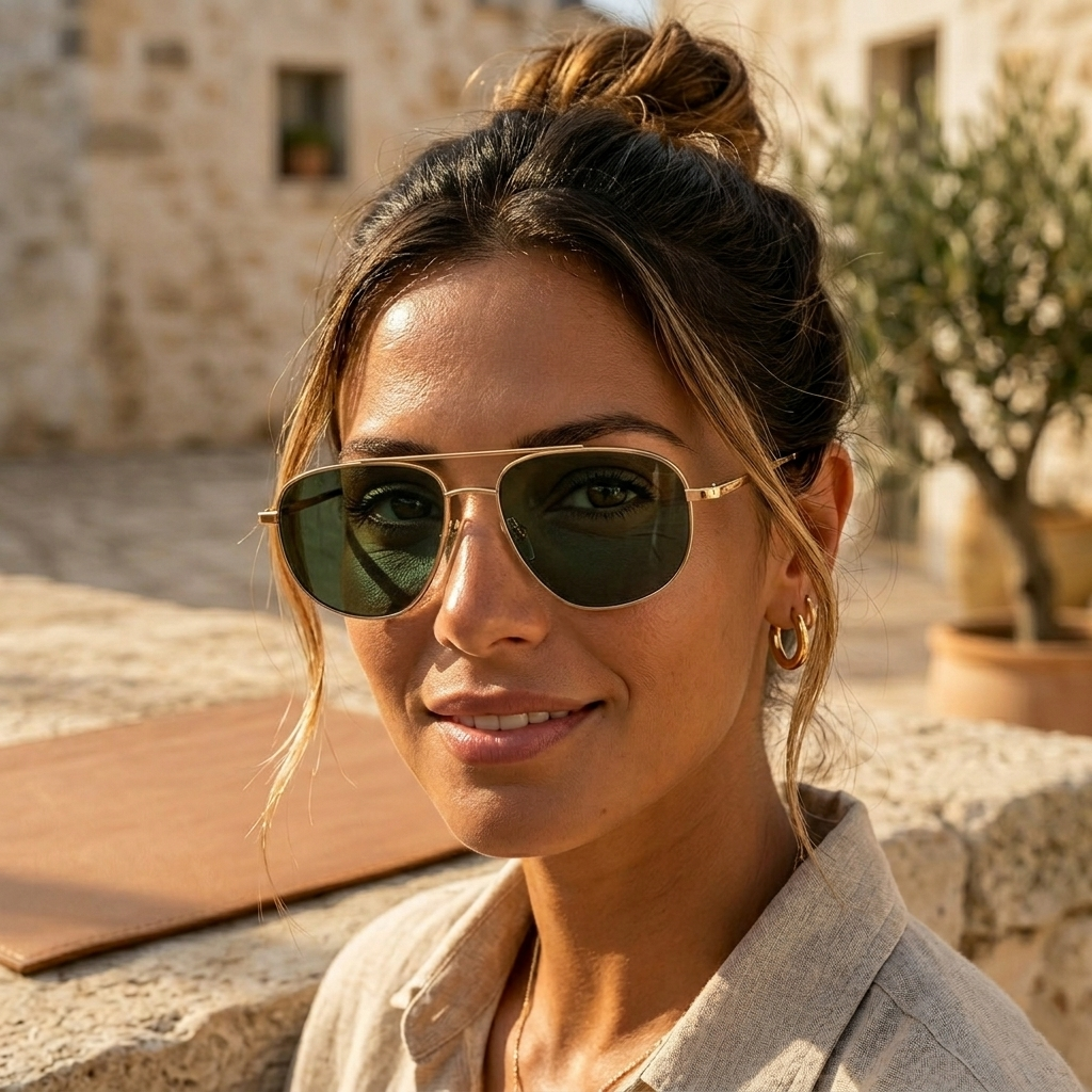 Modern Gold Black Aviator Sunglasses JLTG0249
