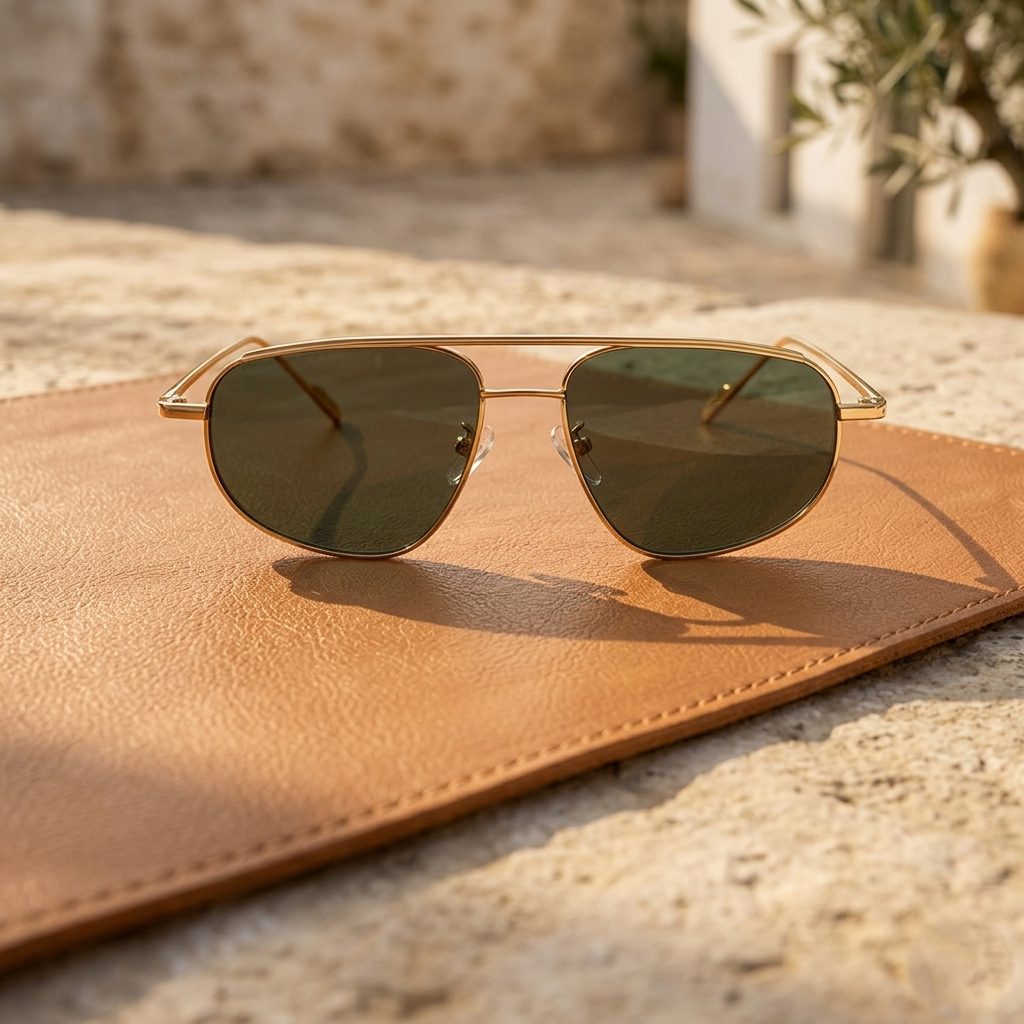 Modern Gold Black Aviator Sunglasses JLTG0249