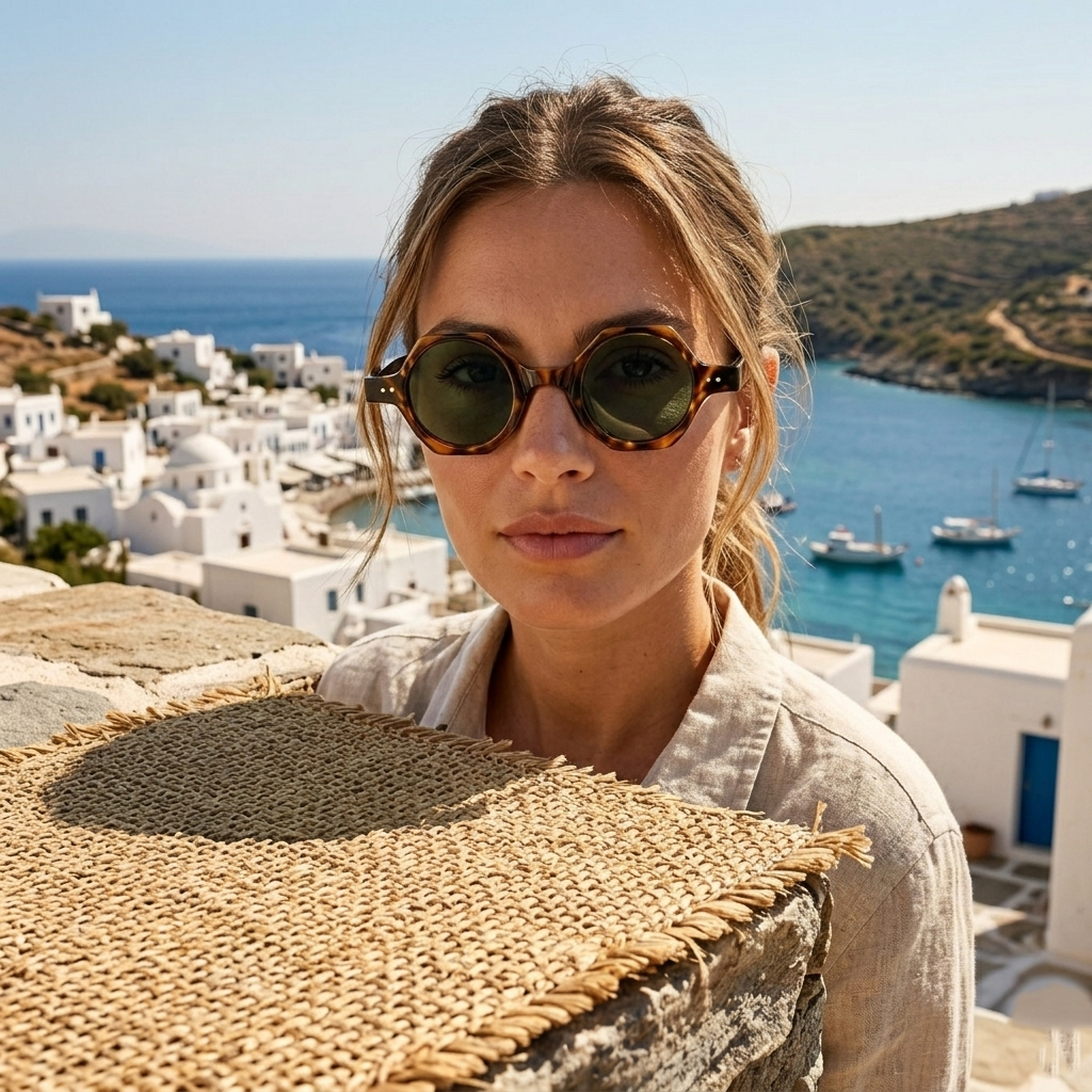 Tortoise Hexagon Retro Round Sunglasses JLTG0251