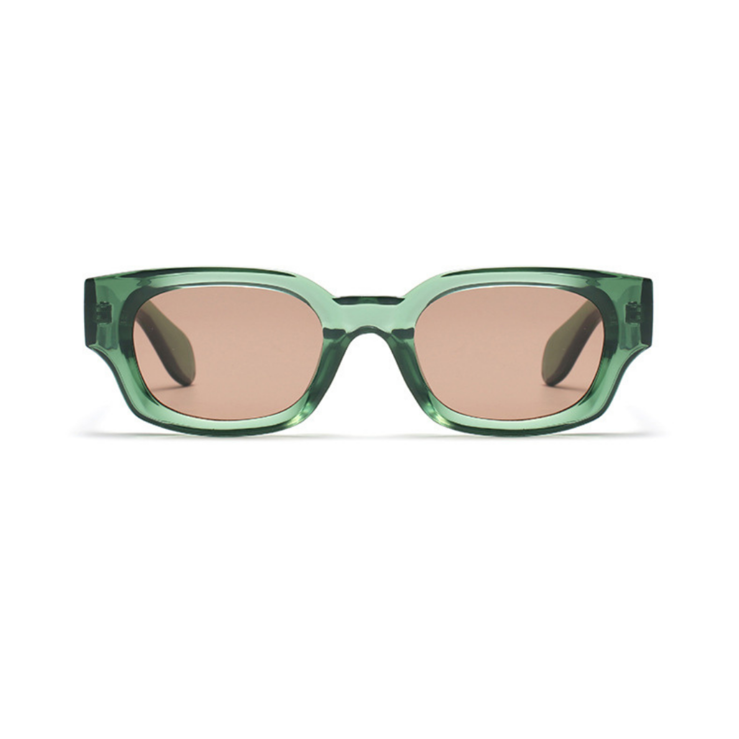 Trendy Green Brown Square Sunglasses JLTG0252