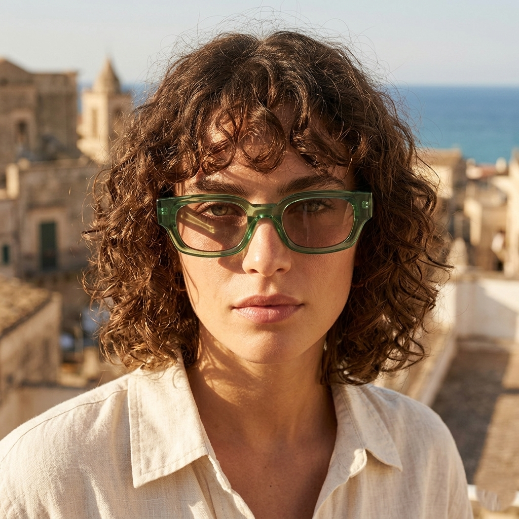Trendy Green Brown Square Sunglasses JLTG0252
