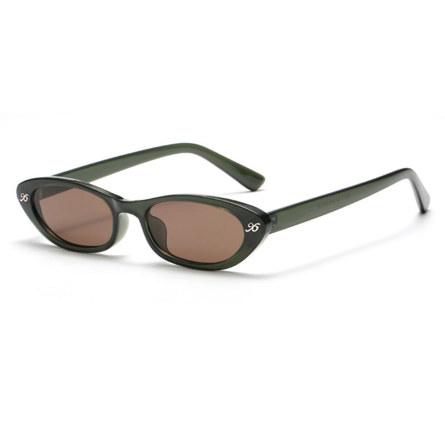Retro Green Oval Cat Sunglasses JLTG0255