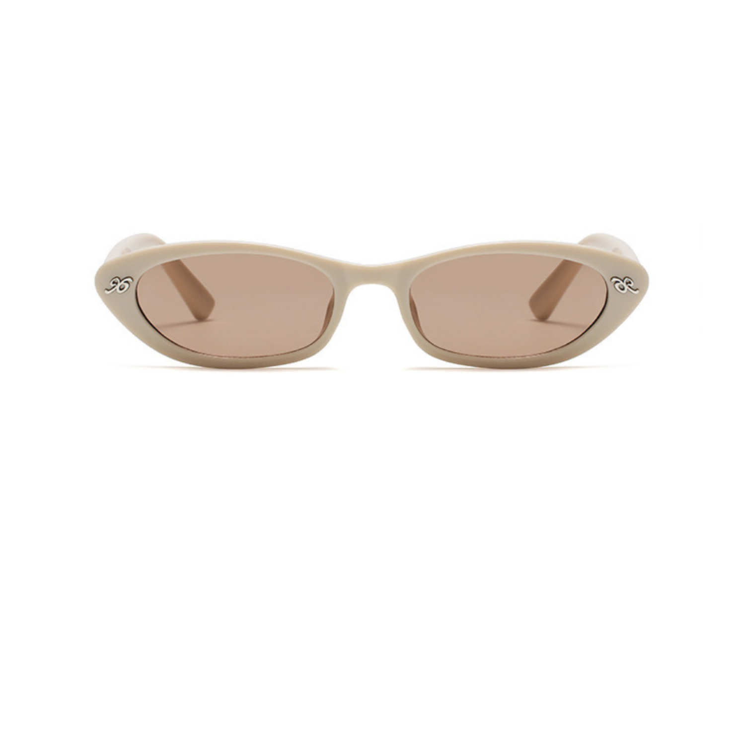 Retro White Oval Cat Sunglasses JLTG0256