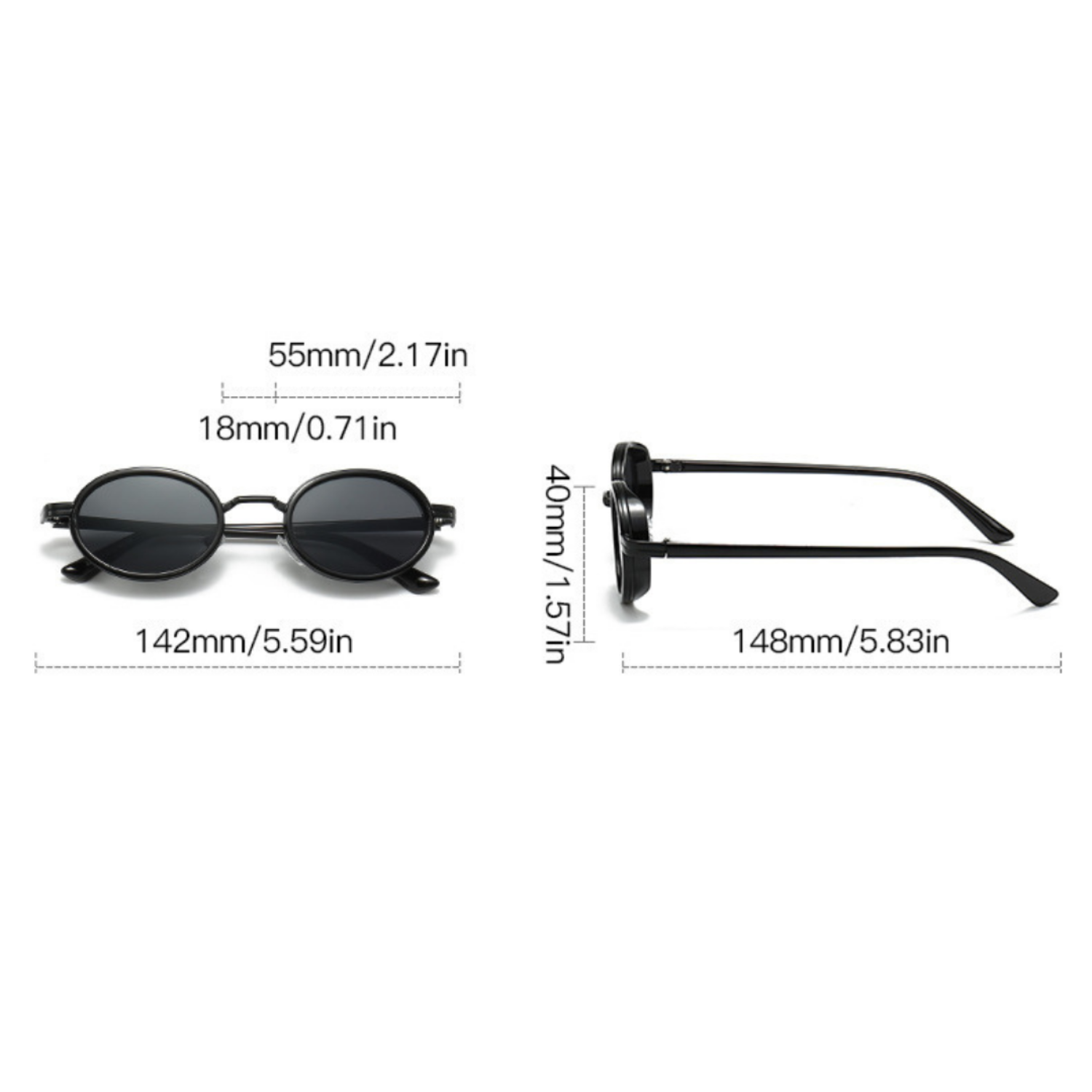 Retro Black Round Metal Sunglasses JLTG0271