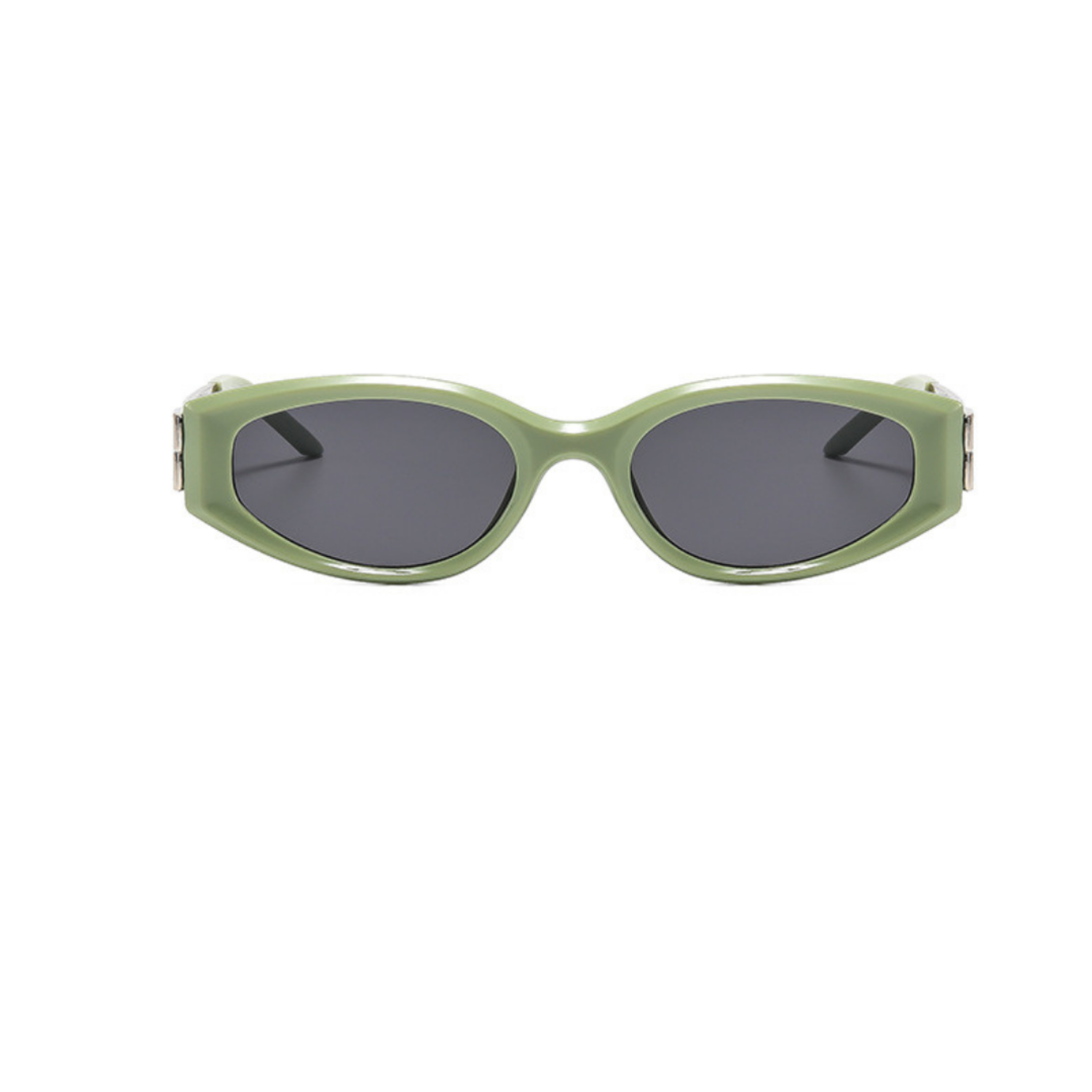 Retro Green Gray Oval Sunglasses JLTG0279