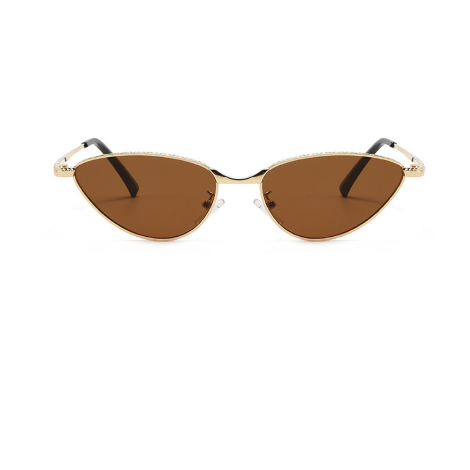 Gold Cat-Eye Brown Lens Sunglasses JLTG0286