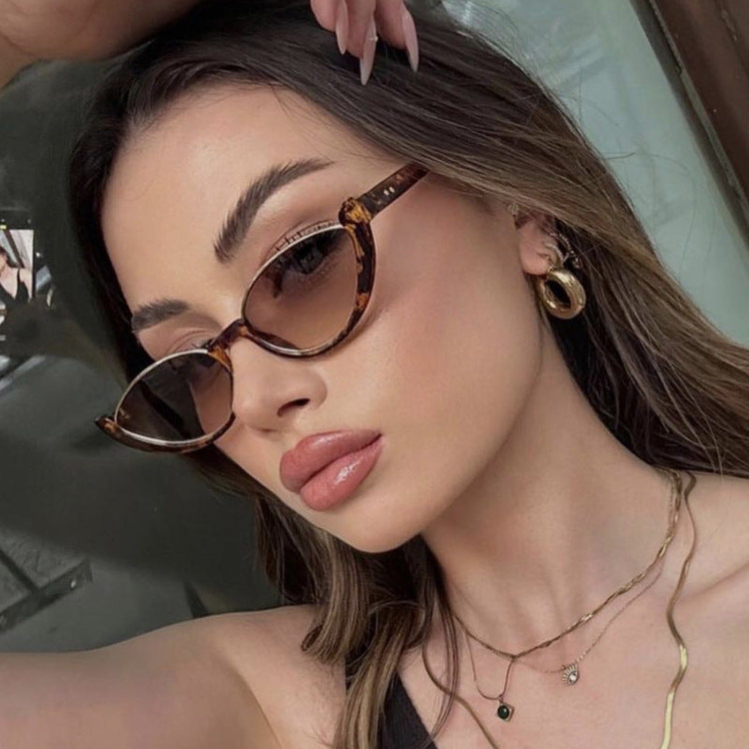 Tortoise Shell Cat-Eye Brown Sunglasses JLTG0288