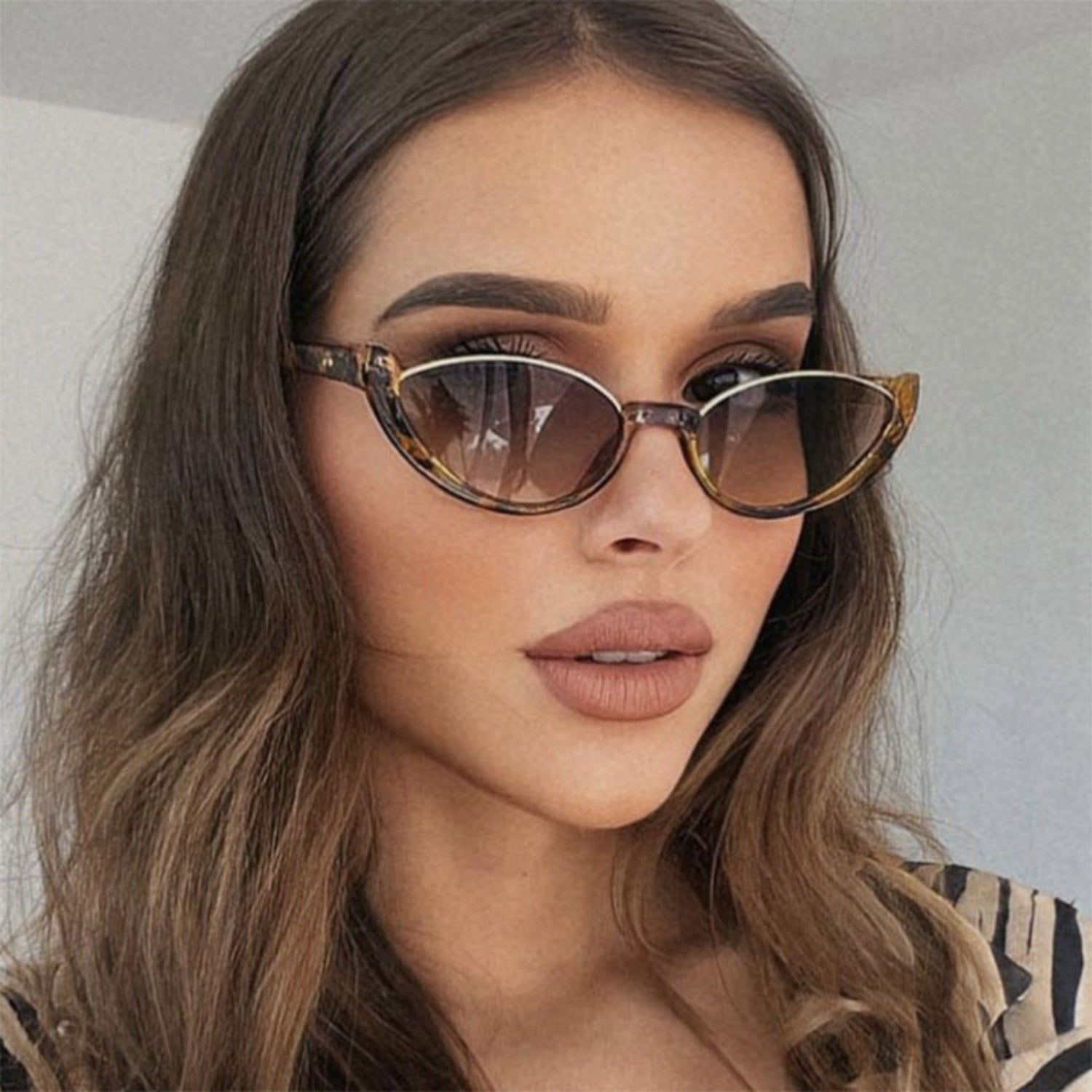 Tortoise Shell Cat-Eye Brown Sunglasses JLTG0288