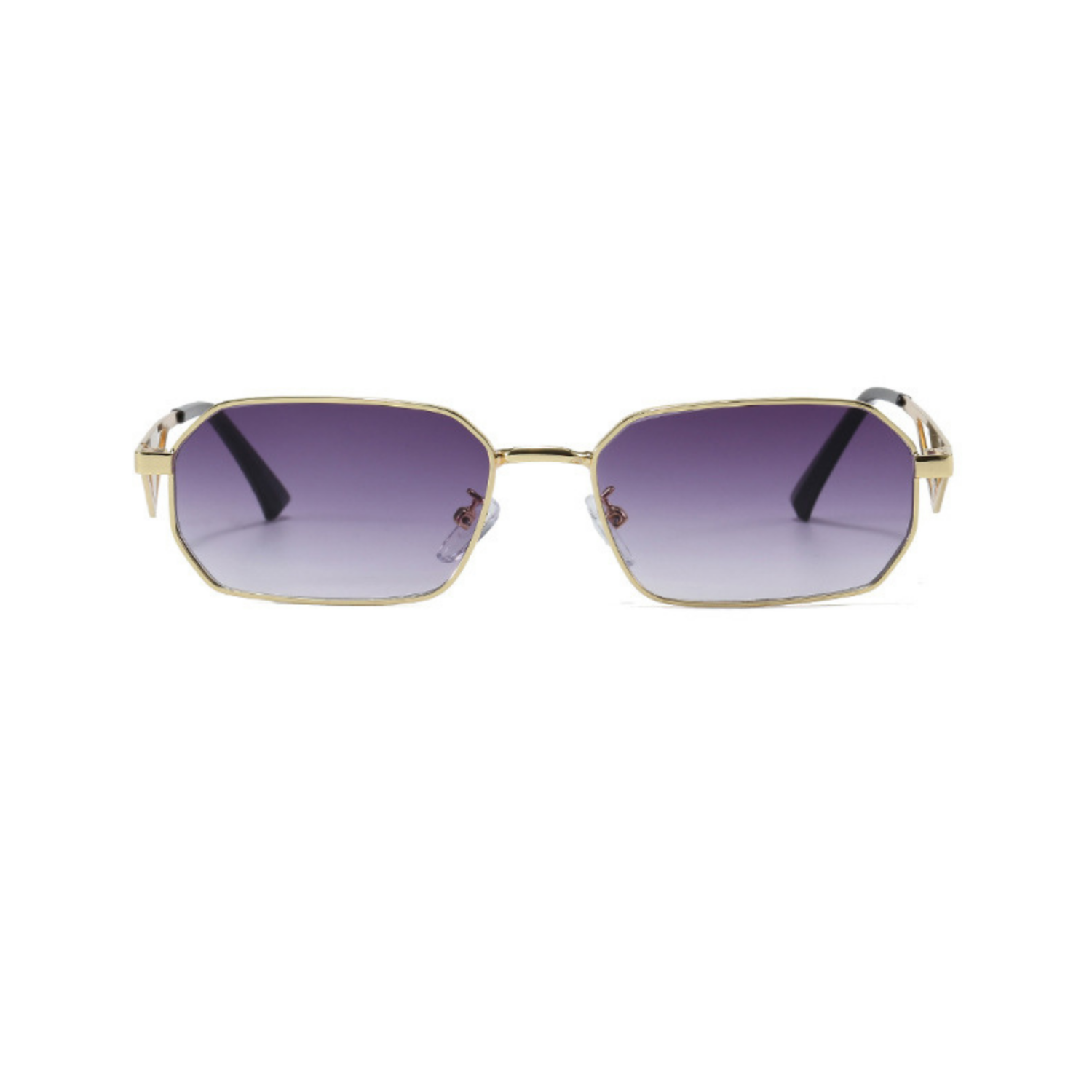 Gold Hexagon Frame Gray Sunglasses JLTG0292