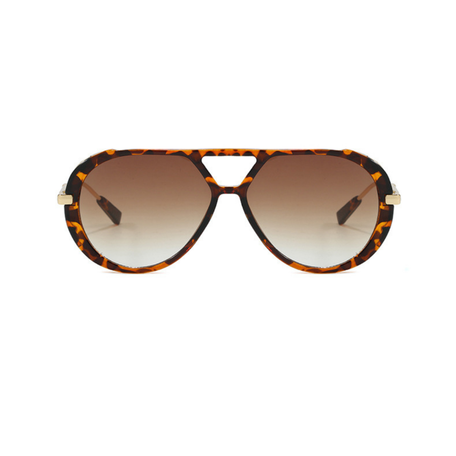 Brown Aviator Tortoise Gold Temple Sunglasses JLTG0298