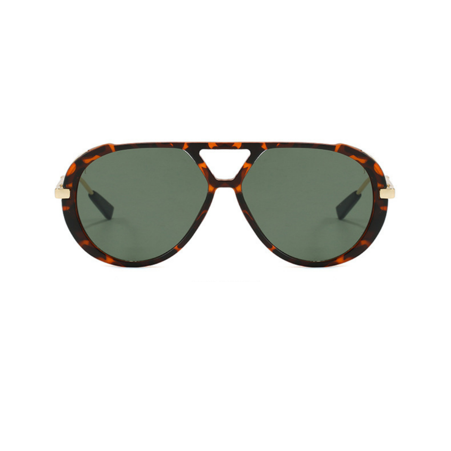 Green Aviator Tortoise Gold Temple Sunglasses JLTG0299