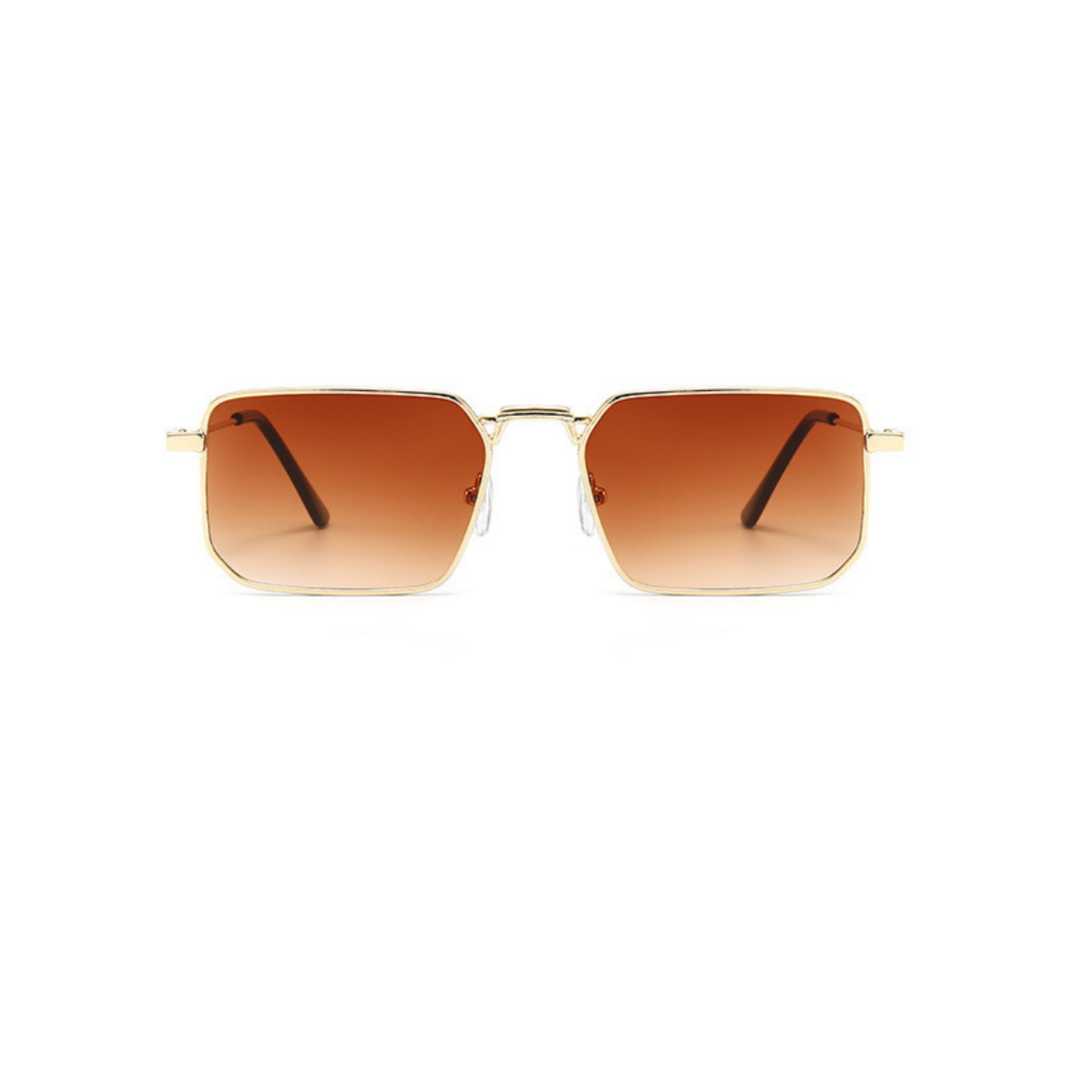 Gold Square Metal Brown Sunglasses JLTG0313