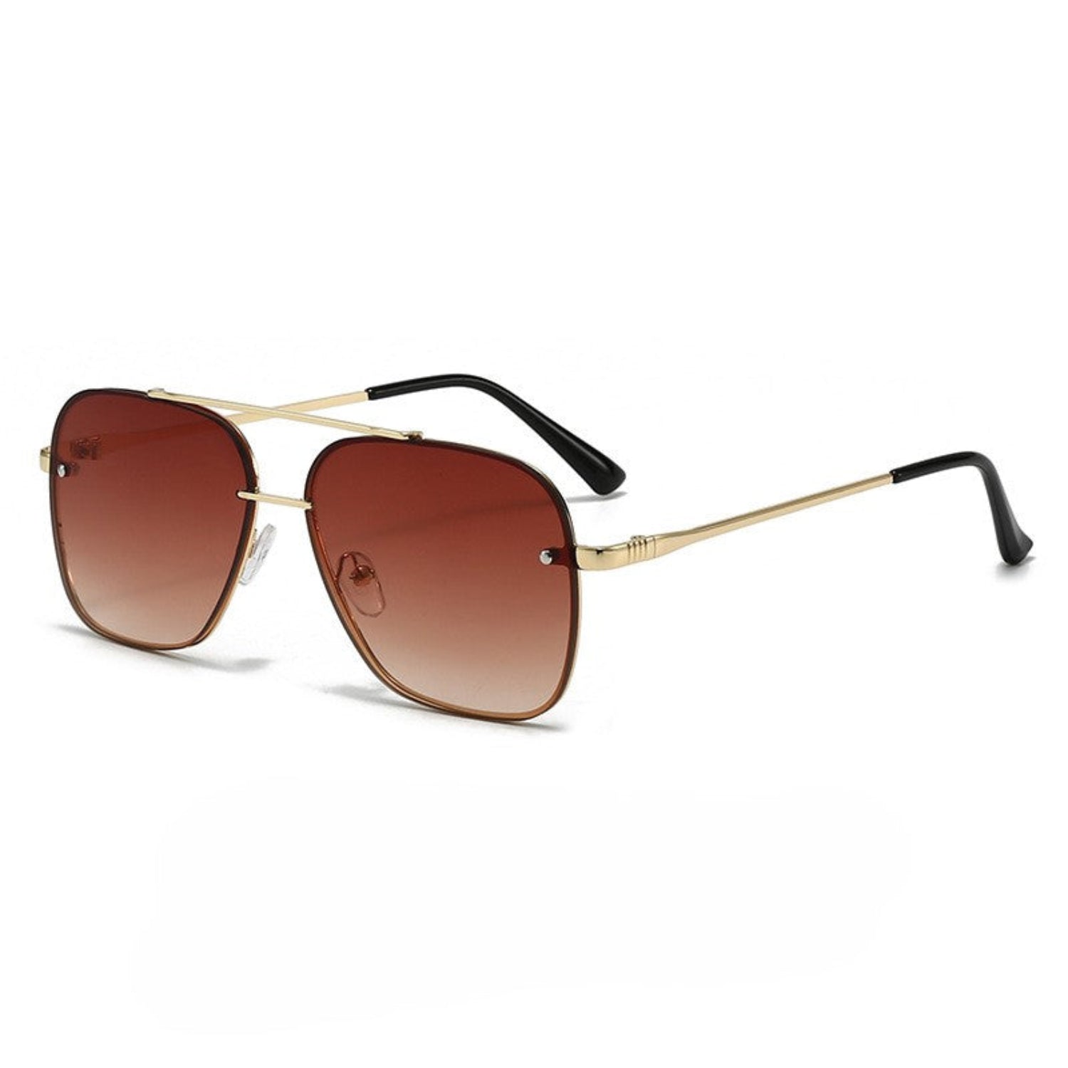 Gold Rimless Brown Gradient Sunglasses JLTG0315