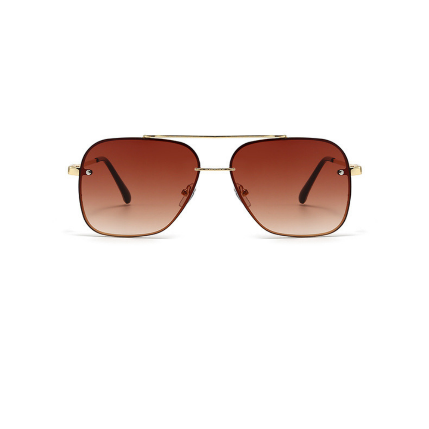 Gold Rimless Brown Gradient Sunglasses JLTG0315
