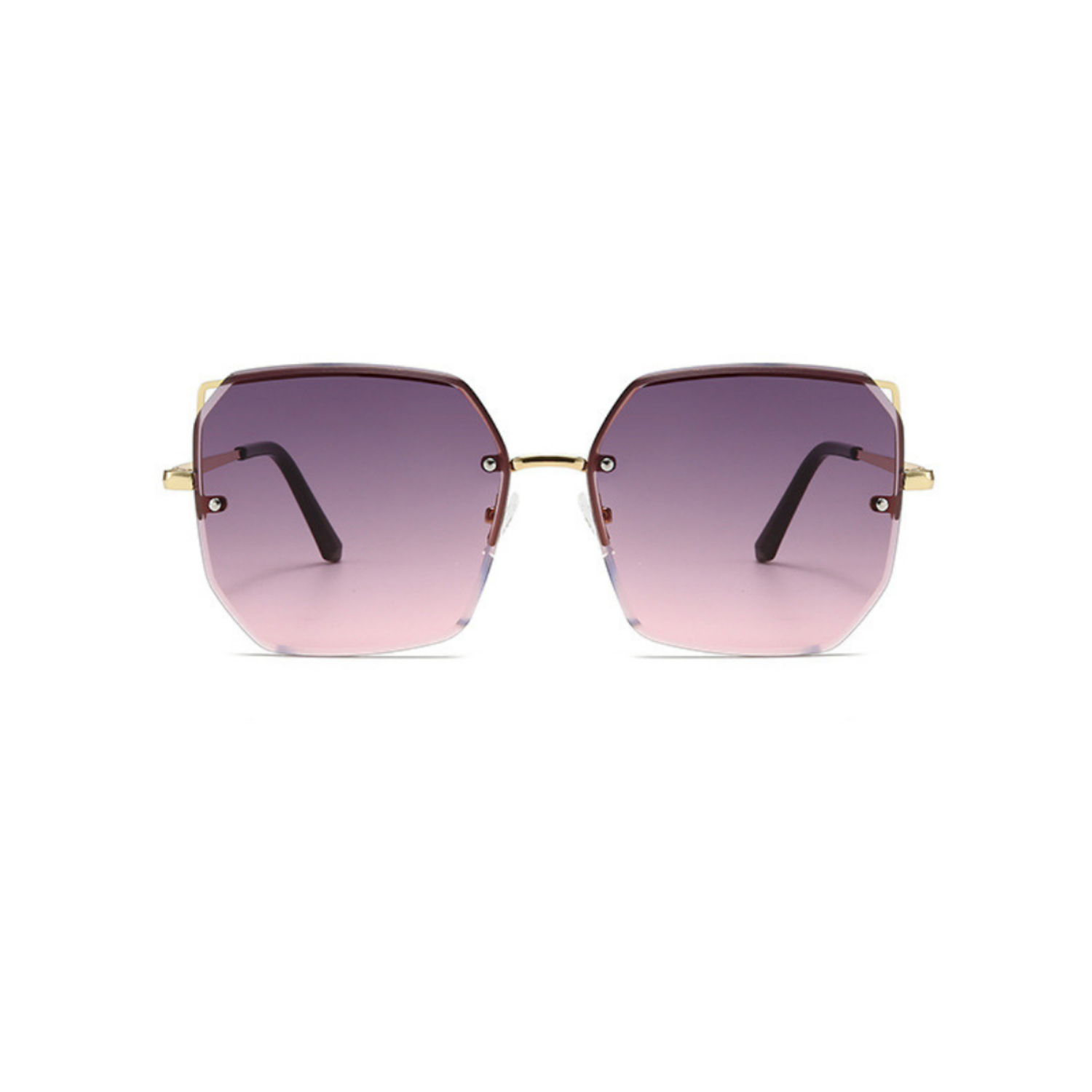 Rimless Gold Purple Gradient Sunglasses JLTG0319