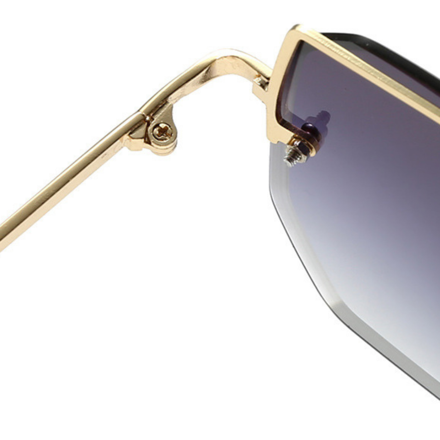Rimless Gold Gray Gradient Sunglasses JLTG0322