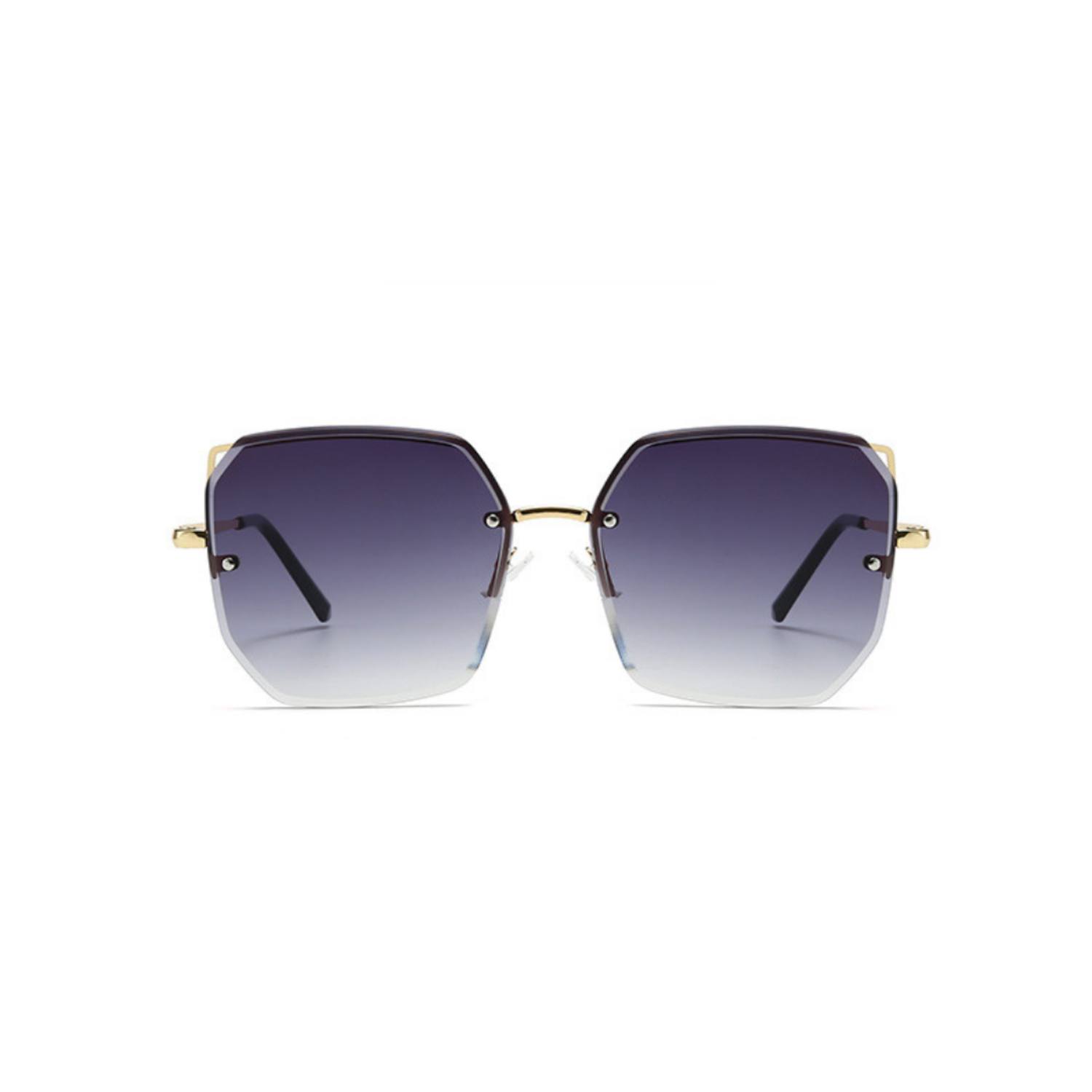 Rimless Gold Gray Gradient Sunglasses JLTG0322